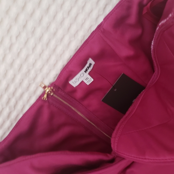 FN little goddess midi strapless sweetheart magenta bustier dress 1X NWT - Picture 6 of 7